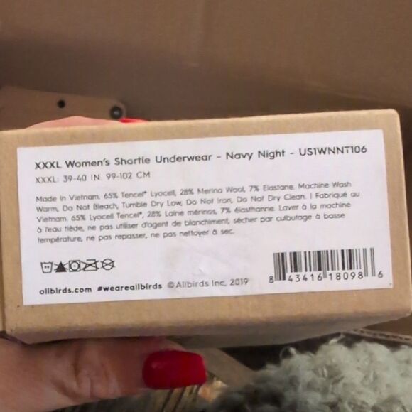 NEW Allbirds Women's Trino Shortie Underwear Navy Night Blue Wool Blend XXXL - Picture 2 of 4